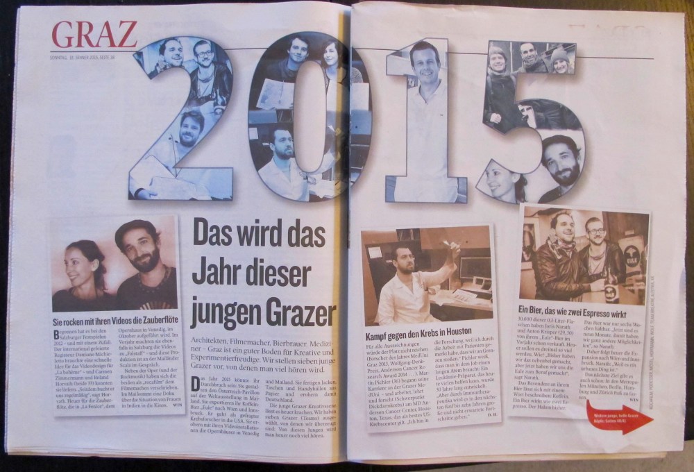 Kleine Zeitung Steiermark / Vorankündigung 2015 / rocafilm